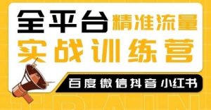 全平台精准流量实战训练营,百度微信抖音小红书SEO引流教程-水滴知识网