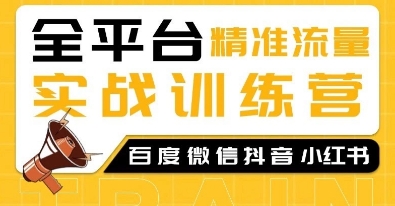 全平台精准流量实战训练营,百度微信抖音小红书SEO引流教程-水滴知识网