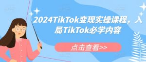2024TikTok变现实操课程,入局TikTok必学内容-水滴知识网
