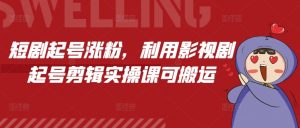 短剧起号涨粉，利用影视剧起号剪辑实操课可搬运-水滴知识网
