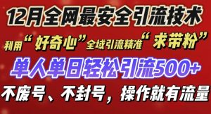 12 月份全网最安全引流创业粉技术来袭,不封号不废号,有操作就有流量【揭秘】-水滴知识网