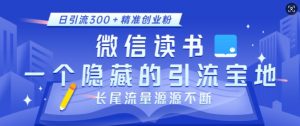 微信读书，一个隐藏的引流宝地，不为人知的小众打法，日引流300+精准创业粉，长尾流量源源不断-水滴知识网