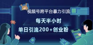 视频号跨平台暴力引流,每天半小时,单日引流200+精准创业粉-水滴知识网