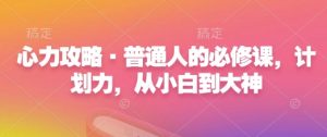 心力攻略·普通人的必修课,计划力,从小白到大神-水滴知识网