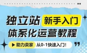 独立站新手入门体系化运营教程，助力独立站卖家从0-1快速入门!-水滴知识网