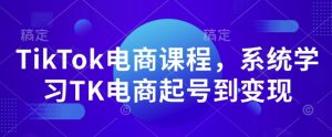 TikTok电商课程,系统学习TK电商起号到变现-水滴知识网