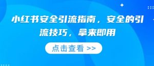 小红书安全引流指南,安全的引流技巧,拿来即用-水滴知识网