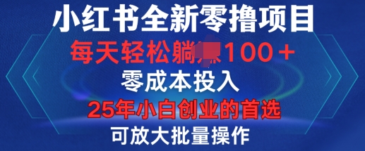 小红书全新纯零撸项目,只要有号就能玩,可放大批量操作,轻松日入100+【揭秘】-水滴知识网