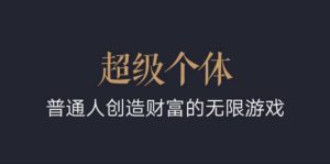 超级个体：2024-2025翻盘指南，普通人创造财富的无限游戏-水滴知识网