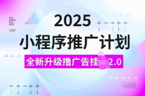 2025小程序推广计划,全新升级撸广告挂JI2.0玩法,日入多张,小白可做【揭秘】-水滴知识网