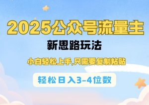 2025公双号流量主新思路玩法,小白轻松上手,只需要复制粘贴,轻松日入3-4位数-水滴知识网