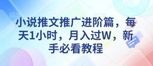 小说推文推广进阶篇,每天1小时,月入过W,新手必看教程-水滴知识网