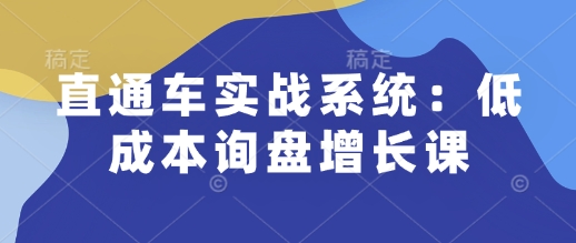 直通车实战系统:低成本询盘增长课,让个人通过技能实现升职加薪,让企业低成本获客,订单源源不断-水滴知识网