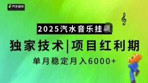2025汽水音乐挂JI项目,独家最新技术,项目红利期稳定月入6000+-水滴知识网