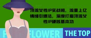 顶流女性IP实战班,流量上亿情绪引爆法,深度打磨顶流女性IP硬核基本功-水滴知识网
