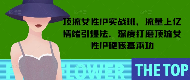 顶流女性IP实战班,流量上亿情绪引爆法,深度打磨顶流女性IP硬核基本功-水滴知识网