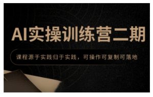 AI实操训练营二期,课程源于实践归于实践,可操作可复制可落地-水滴知识网
