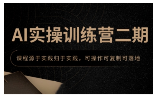 AI实操训练营二期,课程源于实践归于实践,可操作可复制可落地-水滴知识网