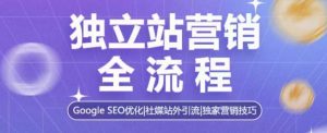 独立站营销全流程,Google SEO优化,社媒站外引流,独家营销技巧-水滴知识网