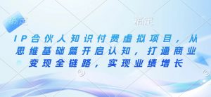 IP合伙人知识付费虚拟项目,从思维基础篇开启认知,打通商业变现全链路,实现业绩增长-水滴知识网