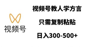 视频号教人学方言,只需复制粘贴,日入多张-水滴知识网