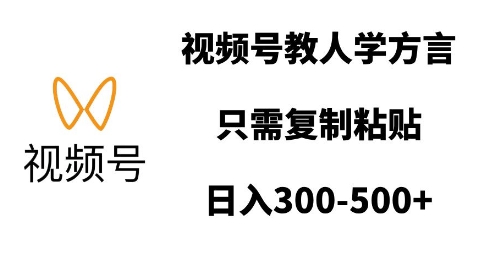 视频号教人学方言,只需复制粘贴,日入多张-水滴知识网