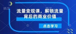 流量变现课,解锁流量背后的商业价值-水滴知识网