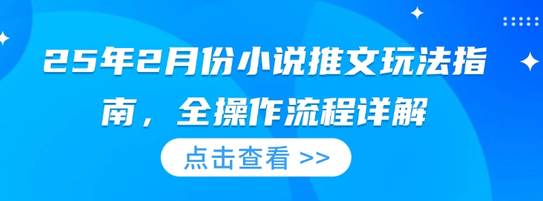 25年2月份小说推文玩法指南,全操作流程详解-水滴知识网