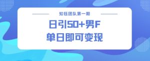 男粉引流新方法不违规，当日即可变现-水滴知识网