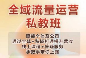 全域流量运营操盘课,赋能个体及公司通过全域+私域打通提升营收-水滴知识网