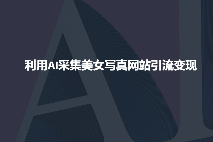 利用AI采集美女写真网站引流变现,引流嘎嘎的-水滴知识网
