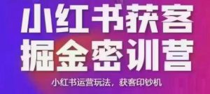 小红书获客掘金线下课,录音+ppt照片,小红书运营玩法,获客印钞机-水滴知识网