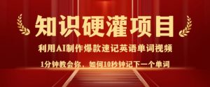 知识硬灌,10秒钟让你记住一个单词,3分钟一个视频,日入多张不是梦-水滴知识网