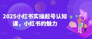 2025小红书实操起号认知课,小红书的魅力-水滴知识网