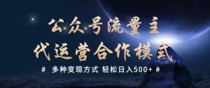 公众号流量主代运营  多种变现方式 轻松日入5张【揭秘】-水滴知识网