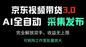 京东视频带货3.0,Ai全自动采集+自动发布,完全解放双手,收入无上限-水滴知识网
