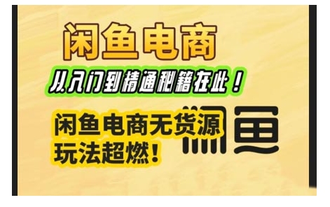 闲鱼电商实战课,从入门到精通秘籍在此,闲鱼电商无货源玩法超燃!-水滴知识网