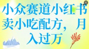 小众赛道小红书卖小吃配方,操作简单,月入过W-水滴知识网