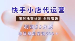 快手小店代运营3.0,模式新升级,收益55分,稳定单日5张【揭秘】-水滴知识网