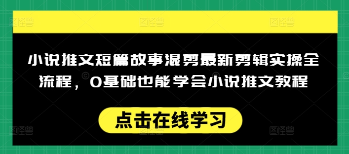 小说推文短篇故事混剪最新剪辑实操全流程,0基础也能学会小说推文教程,肯干多发日入多张-水滴知识网