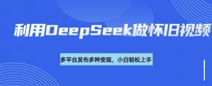 利用DeepSeek做怀旧视频，流量号多渠道变现能力强-水滴知识网