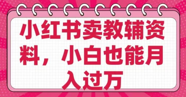 小红书卖教辅资料，0 成本，纯利润，售后成本极低，小白也能月入过W-水滴知识网