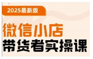 2025最新版微信小店带货者实操课，基础操作到高级运营技巧，快速上手-水滴知识网