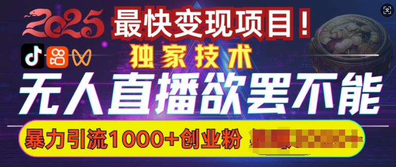 欲罢不能的无人直播引流,超暴力日引流1000+高质量精准创业粉-水滴知识网
