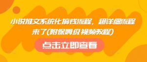 小说推文系统化搞钱流程，超详细流程来了(附保姆级视频教程)-水滴知识网