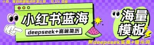 Deepseek+小红书简历蓝海赛道,24小时网盘自动发货,零成本,不限时间地点,日入四位数-水滴知识网