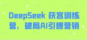 DeepSeek 获客训练营,破局AI引爆营销-水滴知识网