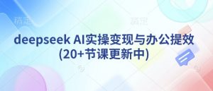 deepseek AI实操变现与办公提效(20+节课更新中)-水滴知识网