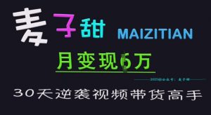 麦子甜30天逆袭视频带货高手，单月变现6W加特训营-水滴知识网