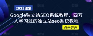 Google独立站SEO系统教程,四万人学习过的独立站seo系统教程-水滴知识网